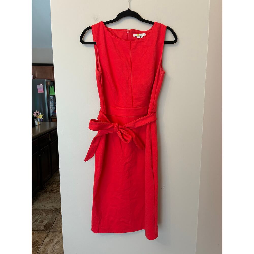 Boden Zeta Ponte Sheath Sleeveless Dress Red Knee Length Size 8 - Picture 2 of 7